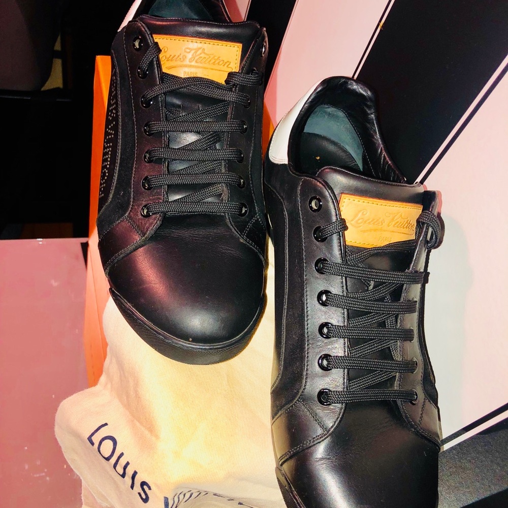 Authentic Louis Vuitton Black Leather Sneakers
